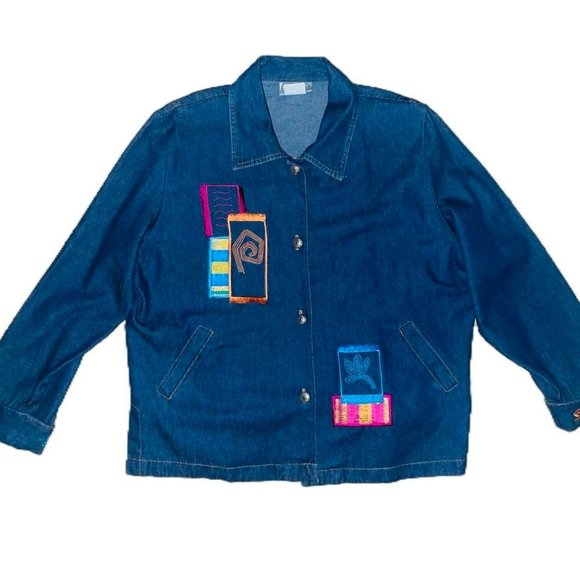 Vintage Tops - Vintage 1980s Saint Germain Button Down Denim Shirt Large